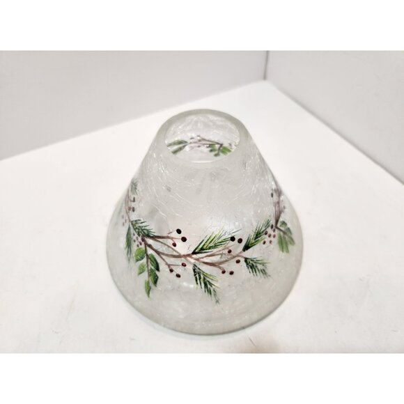Yankee Candle Crackle Glass Frosted Pine Jar Shade Topper Winter Pine Cones - Picture 2 of 12
